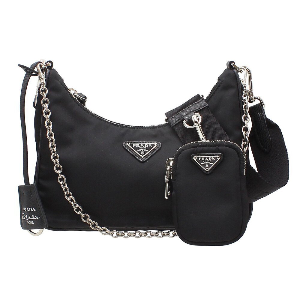 Prada Re Edition Re Shoulder Bag Clutch Black